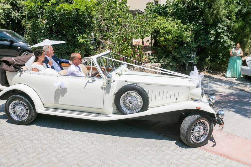 Arriving in style to get married with the Anglican Church of Paphos